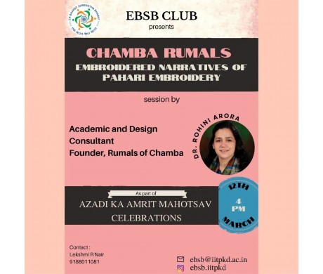 A session on Chamba Rumals: Embroidered narratives of Pahari Embroidery