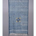 Blue Handloom Pahari Embroidered Cotton Stole