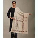 Brown Handloom Pahari Embroidered Cotton Dupatta
