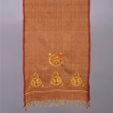 Brown Handloom Pahari Embroidered Cotton Stole