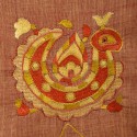 Brown Handloom Pahari Embroidered Cotton Stole