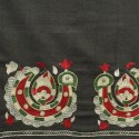 Grey Handloom Pahari Embroidered Blouse Cotton Fabric