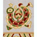 Off White Handloom Pahari Embroidered Cotton Patch with Border