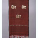Red Handloom Pahari Embroidered Cotton Stole