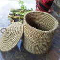 Pine Needle Grass Laundry Basket With LID