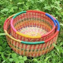 Pine Needle Grass Round Basket 